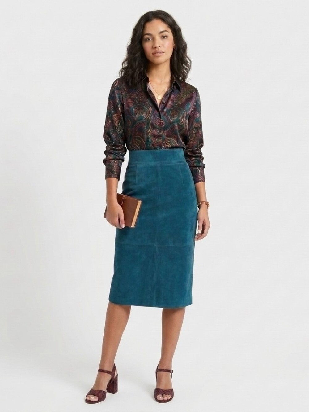 Vintage Suede Pencil Skirt